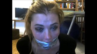 British Pornstar Misha Has Her Cocksucking Mouth Packed and Tape Gagged